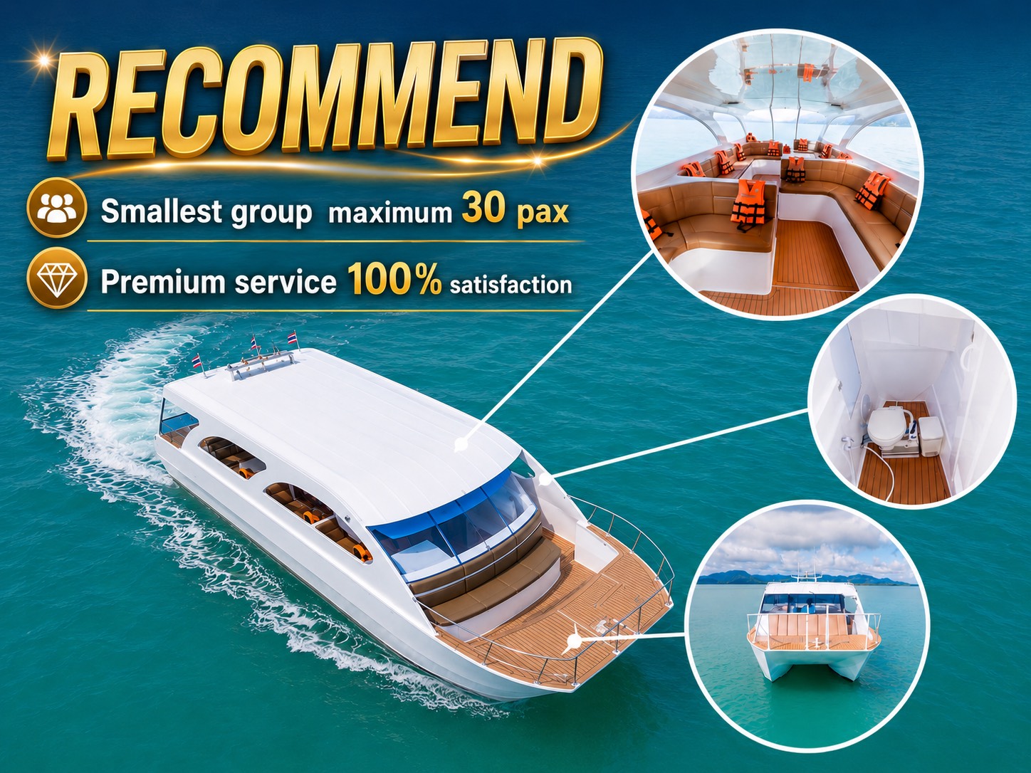 Phi Phi + Maya bay + Bamboo Island by Luxury Speed Catamaran Boat Premium Service (Maximum 30 Pax) 