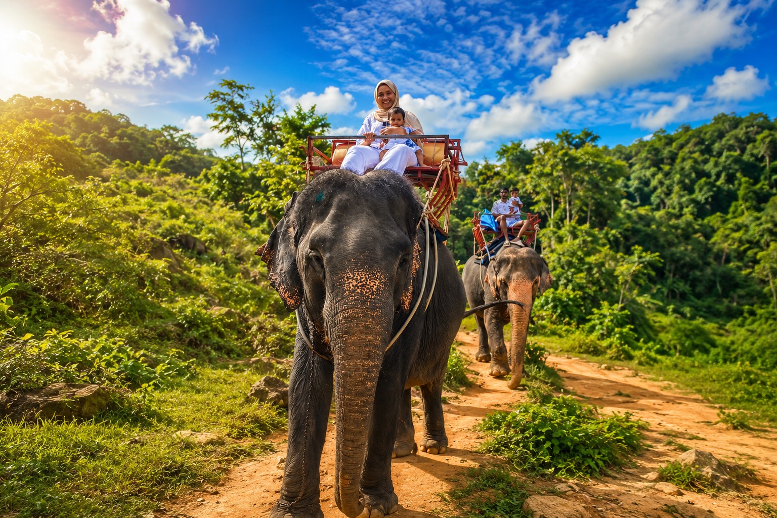 Elephant Trekking in jungle