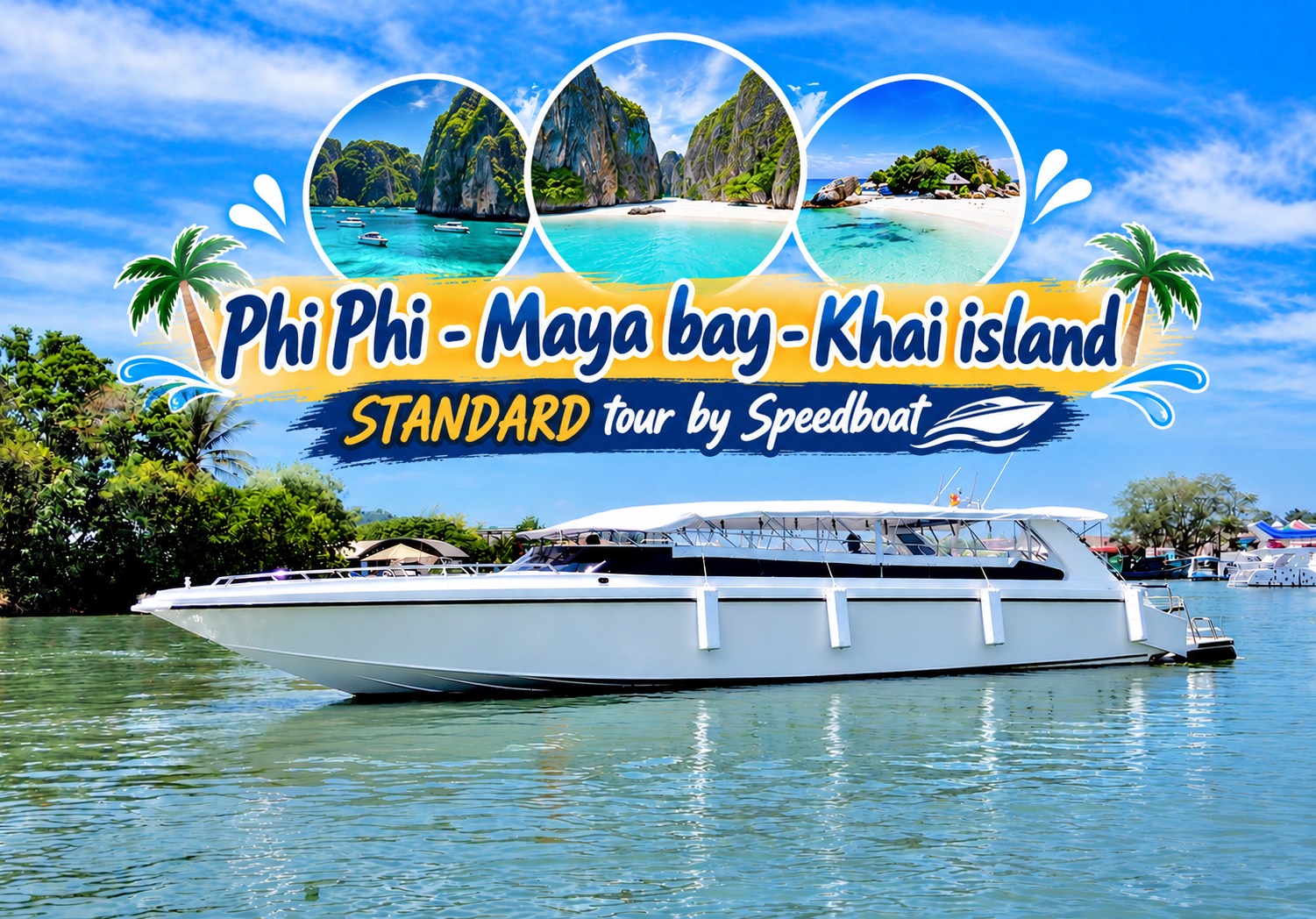 Phi Phi + Maya Bay + Khai Islands by Speedboat STANDARD TOUR