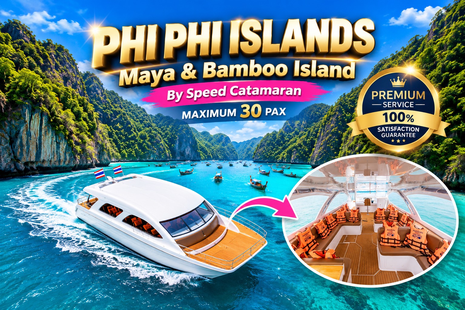 Phi Phi island by Luxury Speed Catamaran RECOMMEND 