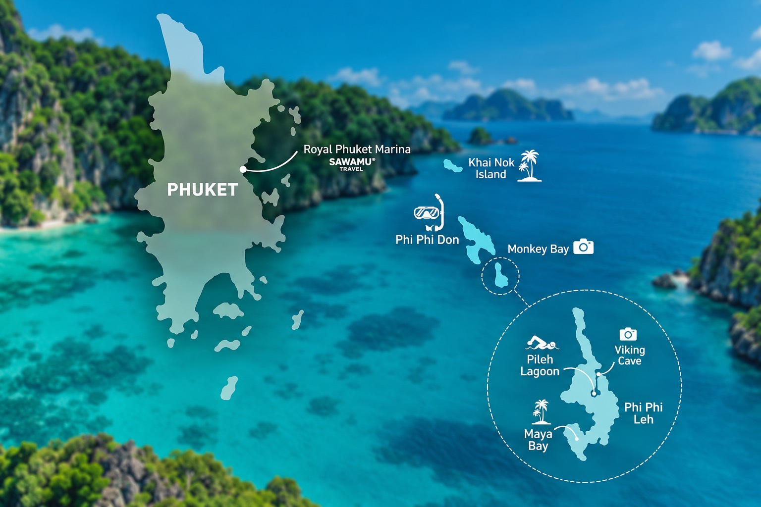 Phi Phi + Maya bay + Khai Island by Speed Catamaran PREMIUM SERVICE