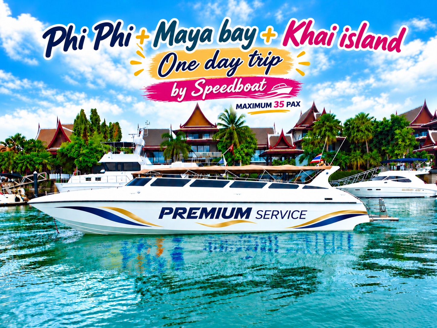 Phi Phi + Maya bay + Khai Islands By Speedboat PREMIUM SERVICE