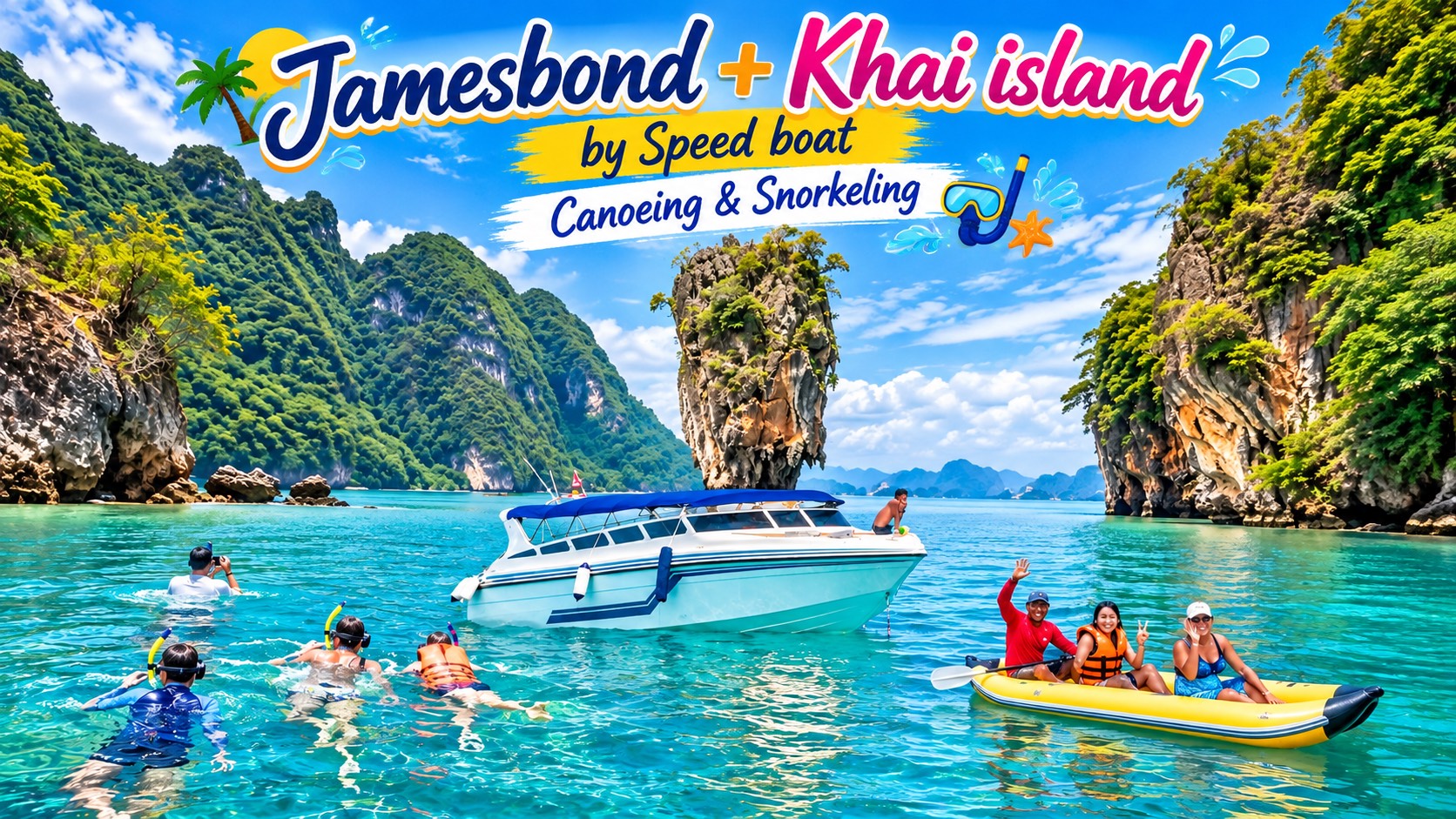 James Bond + Khai Islands Canoeing and Snorkeling by Speed boat