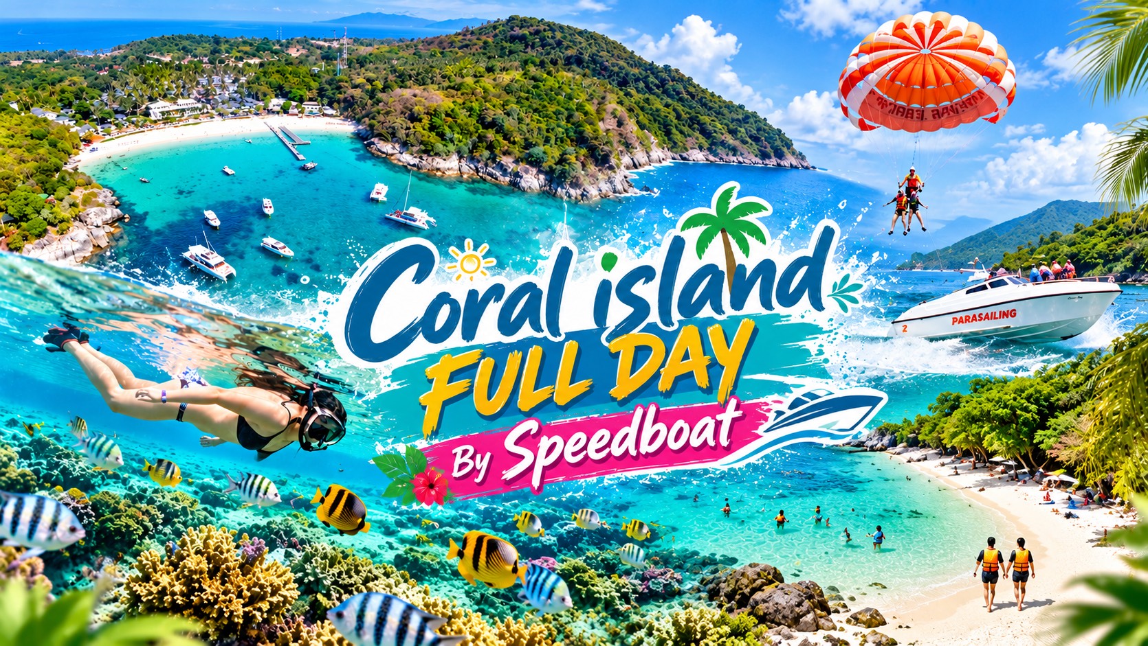 Coral Island (Kahung Beach) Full day by Speedboat